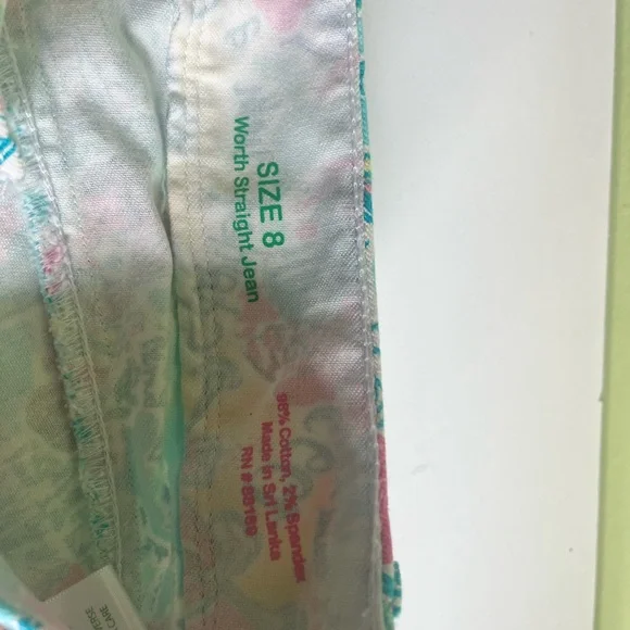 Lilly Pulitzer Jeans Worth Straight Leg In the Beginning Juice Stand Print Sz. 8 - Picture 3 of 8